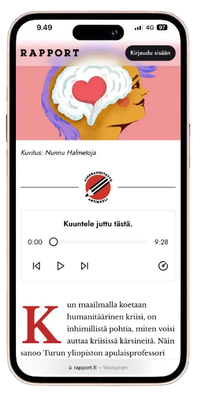 Rapport iPhone-näkymä